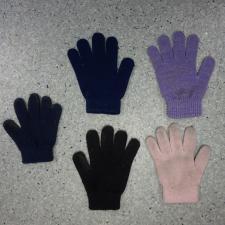 Single finger gloves small blue, large blue, black, light pink, sparkle purple