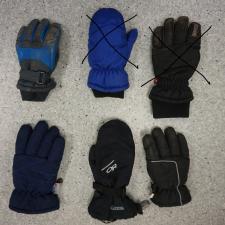 Winter gloves - black OR mitten, black finger gloves, blue finger gloves, blue/black finger glove